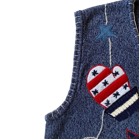 Bobbie Brooks women's large winter embroidered zip up stretchy sweater vest - Picture 7 of 12